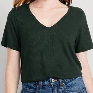 NWT Old Navy Luxe Ribbed V-Neck Top